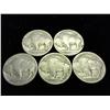 Image 2 : 5 Assorted Teens Buffalo Nickels
