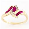 Image 1 : 0.66Ct Genuine Natural Ruby & Diamond 9K Gold Ring (JEW-9175X)