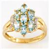 2.14Ct Natural Aquamarine & Diamond 9K Gold Ring (JEW-9148X)