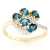 1.22Ct London Blue Topaz & 22 Diamond 9K Gold Ring (JEW-9079X)