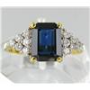 2.3ct Top Ceylon Blue Sapphire VVS & .22ct VVS White Dimond 18k Gold Ladies Ring (JEW-1769)