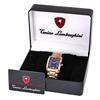 Image 3 : New Lamborghini Swiss Movement Tank Style18k/SS Watch Retail $2795 (WAT-136)