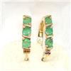19.71ct Green Colombia Emerald Oval Sterling Earrings (JEW-1866)