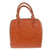 Image 1 : Ladies Brown Ostrich Hide Skin Handbag  (ACT-057)