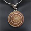 Excellent polished shell set  earrings necklace pendant with sterling silver; $695 retail (JEW-199)