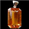 172.70ct Yellow Citrine Emerald White Gold Vermeil Pendant  (JEW-1861)