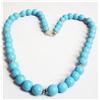 300ct Chinese Blue Tourqoise Beads Necklace & Sterling Clasp (JEW-1811)