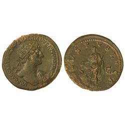 Dupondio. Acuñada el 119-121 d.C. ADRIANO. Anv.: IMP. CAESAR TRAIANVS HADRIANVS AVG. P. M. TR. P. CO