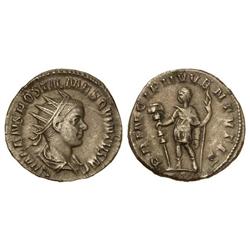 Antoniniano. Acuñada el 251 d.C. HOSTILIANO. Rev.: PRINCIPI IVVENTVTIS. Hostiliano en pie a izquierd