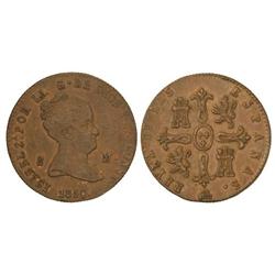 8 Maravedís. 1850. SEGOVIA. (Leves golpecitos en canto). Cal-506. EBC-. 