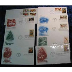 813. (9) 1973-1982 First Day Covers. Christmas