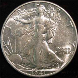 815. 1941D Walking Liberty Half Dollar. AU.