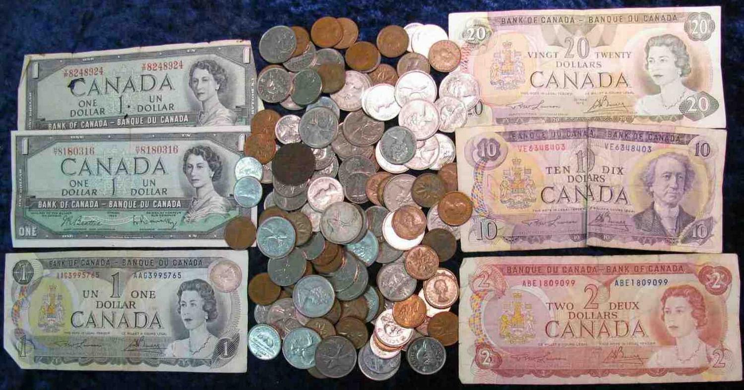 400. 46.86 Face value in Canada Coins & Currency