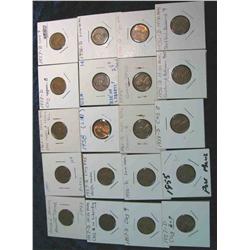 834. (20) 1941-1957 Lincoln Cent Varieties.