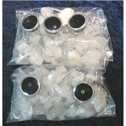 841. 2-Bags of Quartz Crystals & 5-Colored Semi Precious Stones.