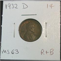 846. 1932D Lincoln Cent. Red & Brown Unc.