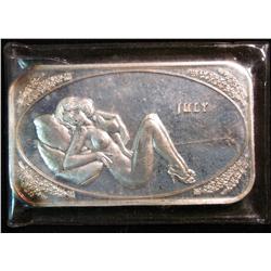 454. July Nude Female One Ounce .999 Fine Silver Art Bar