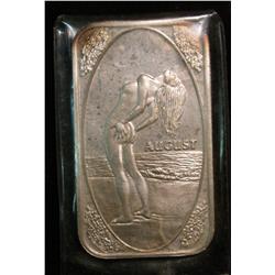 456. August Nude Female One Ounce .999 Fine Silver Art Bar