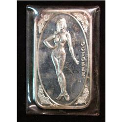 459. October Nude Female One Ounce .999 Fine Silver Art Bar
