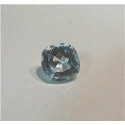 472. 1.25 Carat square Cut Sky Blue Topaz. Ready to mount.