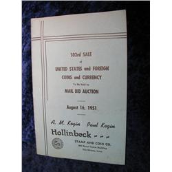 492. Hollinbeck Coin & Stamp Co. 1951 Auction Catalog.