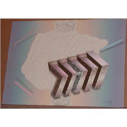 Luis Mazorra, Purple Trifocal, Etching with Collage