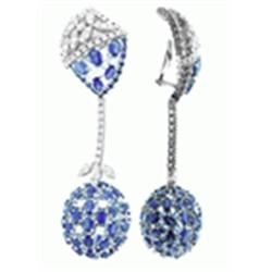 43.80 ct VS Diamond/ Sapphire Earrings 18Kw