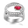 Image 2 : 1.22 Carat Ruby VS Diamond Ring 18K W