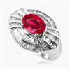 Image 1 : 3.18 Carats Ruby Diamond Ring 14K w