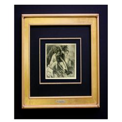 "Femme nue se chaussant" by Pierre-Auguste Renoir 