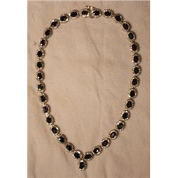 Sapphire & Diamond Necklace - 18+ Carat Total Wgt