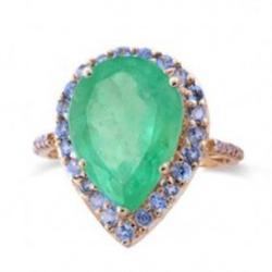 4.59 ct. Blue Topaz Sapphire Ring 10KY