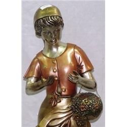 TIERRA WITH CHERUB BRONZE SCULPTURE