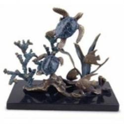 BOY PLAYING ACCORDIAN BRONZE SCULPTURE MINT