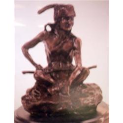 RUSSELL "WATCHER OF THE PLAINS" BRONZE SCULPTURE