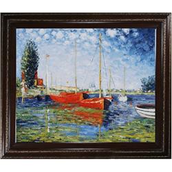 Claude Monet - Red Boats at Argenteuil Oil on Canvas