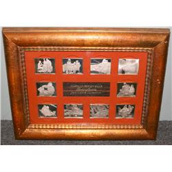Framed 10 Norman Rockwell Proof Sterling Tile Set