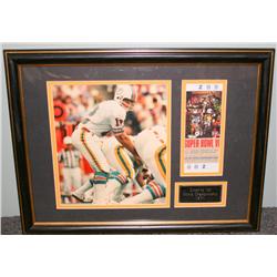 Framed Dolphins Photo & 1972 Championship Ticket