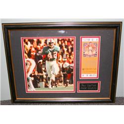 Framed Dolphins Photo & 1974 Championship Ticket
