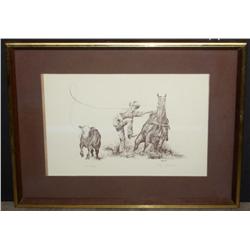 " Roping Calf" by Eva Caprani