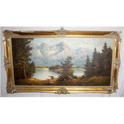 Oil on Canvas of the Eibsee m. Zugspitze