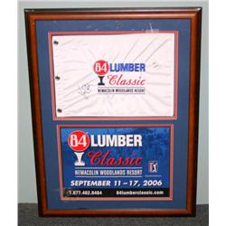 Framed Autographed Flag by Vijay Singh 84