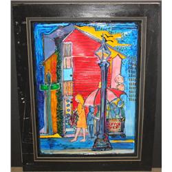 Framed Acrylic Oil of Coffee Shop