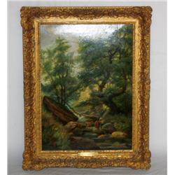 Framed Oil on Canvas circa 1889