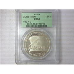 1987-S Constitution Dollar PCGS PR68