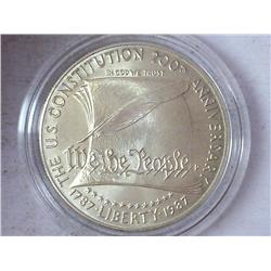 1987 US Constitution UNC Silver Dollar