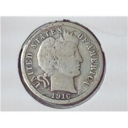1916-S Barber Dime