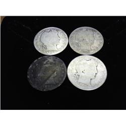 4-Assorted Barber Quarters
