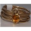 Image 2 : 14KT - 7 Band Gold Ring - With Citrine Heart