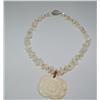 Image 1 : Sterling Silver Ivory Flower Necklace